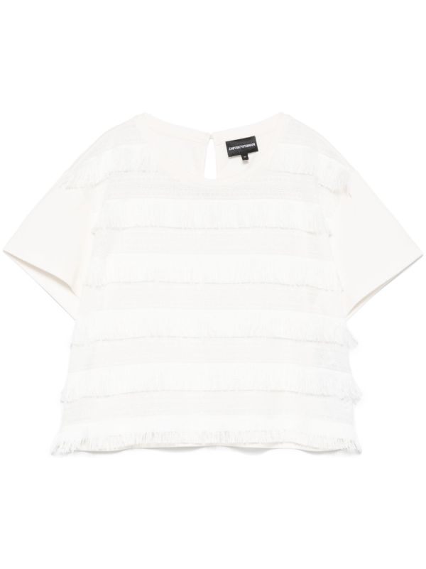 White stripped Net Shirt