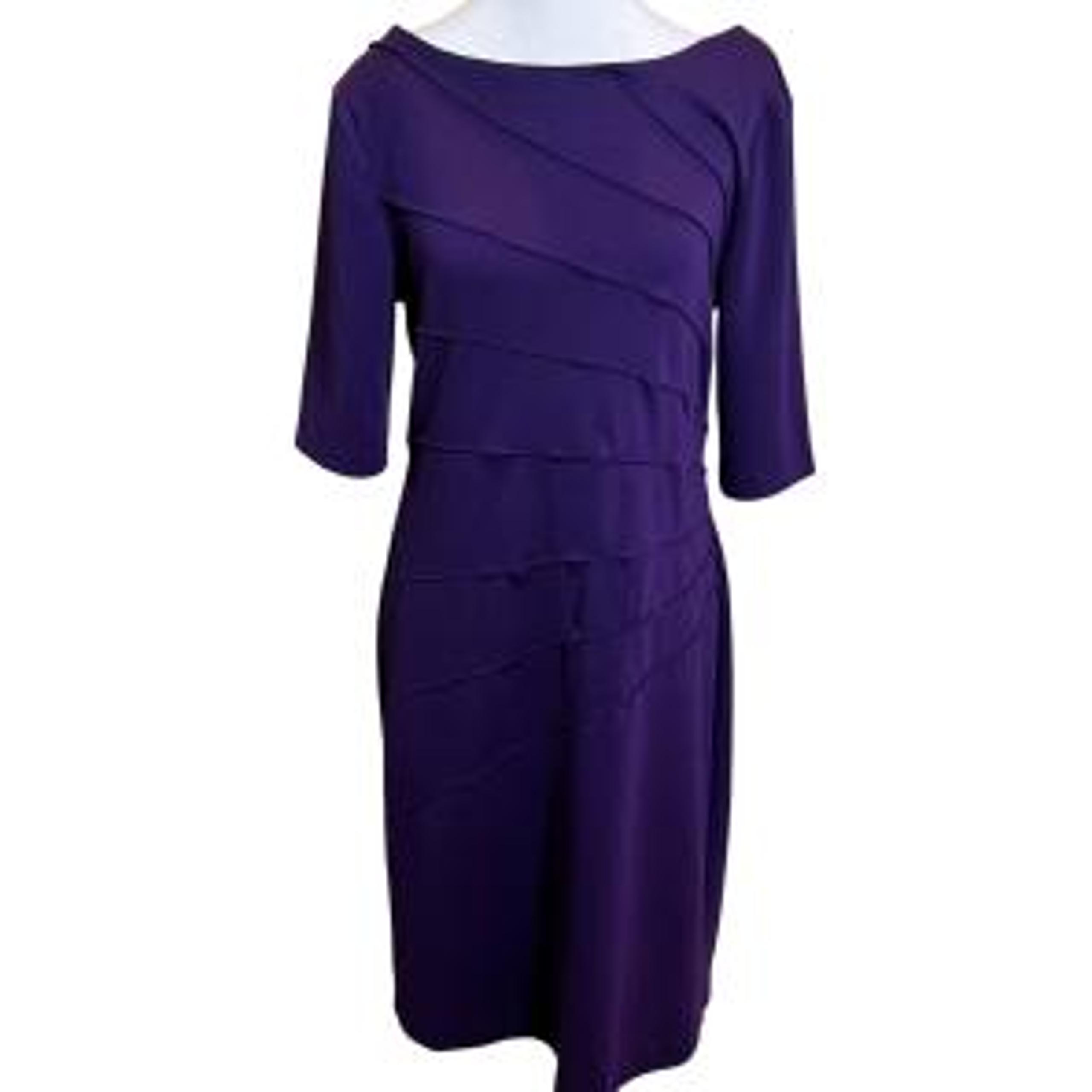 Purple PLeated Long Sleeves dress for women